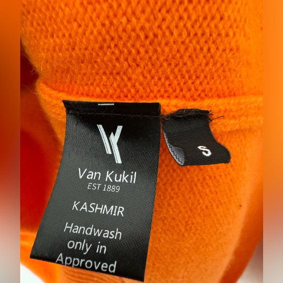 Van Kukil Kashmir cashmere size small orange women’s sweater. - Picture 4 of 11